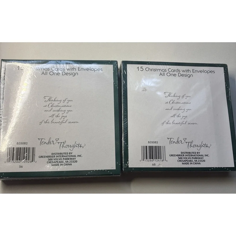 Christmas Holiday Greeting Cards Tender Thoughts 2 Boxes of 15 Lit Snowy House